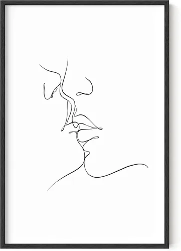 Vista 12 de HAUS AND HUES Arte de pared minimalista - Dibujo moderno de líneas abstractas, impresión de boceto femenino simple, obra de arte para el hogar