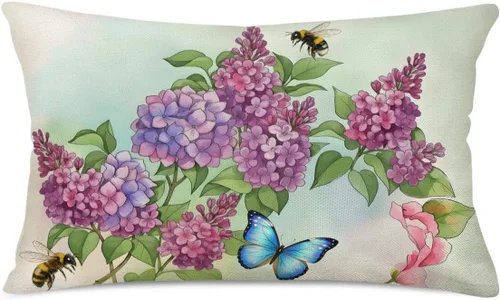 Vista 15 de Holly Jolly - Fundas de almohada navideñas de copos de nieve azul claro, decoración de casa de campo, funda de almohada de 12 x 20 pulgadas, fundas