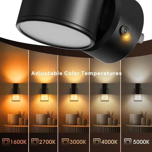 Vista 2 de L LOHAS LED Luz nocturna, luces nocturnas que se enchufan a la pared, 5 5 ct.