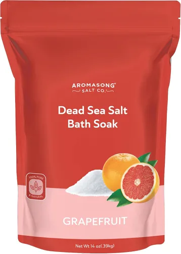 Vista 9 de Aromasong Sal del Mar Muerto – Sal de baño de grano fino con aroma a coco de 14 onzas – 100% pura y natural – Remojar para mujeres y hombres