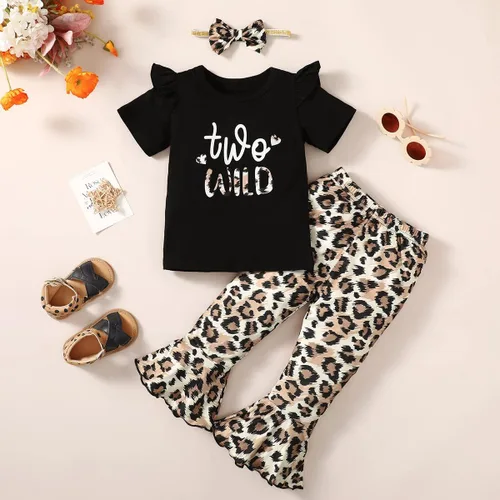 Vista 2 de Traje de bebé niña de 2 cumpleaños para niña de 2 años de edad, ropa de leopardo