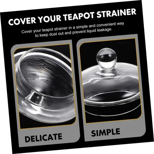 Vista 5 de DOITOOL Infusor de té 3 piezas de tapa de vidrio de repuesto, tapas transparentes, tapa de tetera para tetera pequeña, ollas de té de vidrio