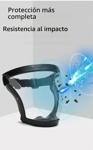 Vista 3 de Protector facial completo antivaho para moler y cortar, máscara de seguridad reutilizable con diadema ajustable, visera transparente de visión