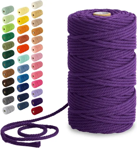 Vista 115 de Nook Theory Hilo de macramé de 3mm 109 yardas - Cuerda de macramé suave de 4mm, 5mm perfecta para nudos - Suministros de macramé para colgadores