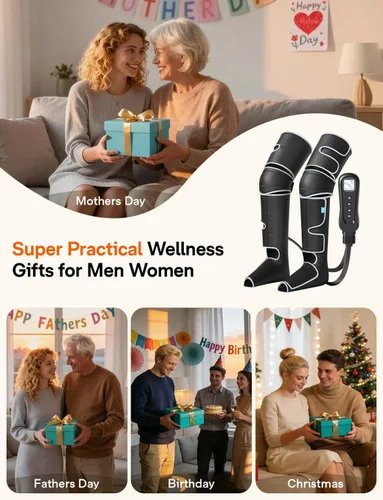 Vista 8 de ALLJOY Masajeador de piernas para circulación y alivio del dolor FSA, regalos para hombres, mujeres, papá, mamá, masajeador de piernas con calor