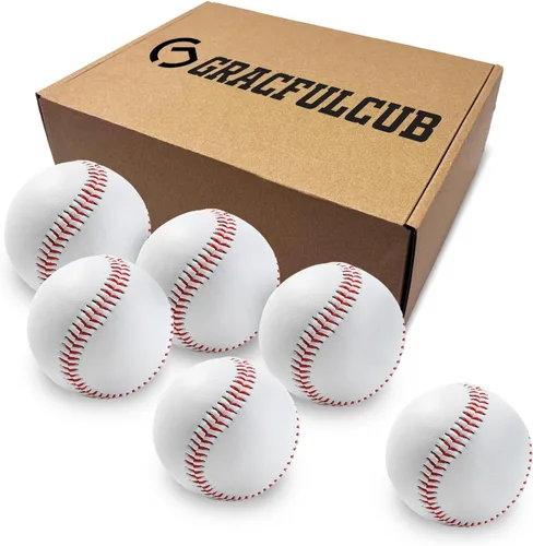 Vista 9 de Gracfulcub Baseball Ball, Official Game for Youth Adult Training Play Hard Ball，Official size & weight. Perfect for batting, fielding, pitching.