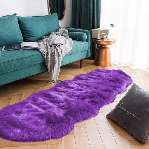 Vista 57 de Latepis - Alfombra rectangular de piel sintética tipo lana de oveja suave y esponjosa de estilo bohemio para sala de estar, dormitorio y residencias