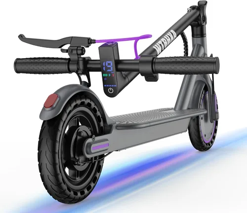 Vista 10 de Scooter eléctrico, scooter plegable E para adultos y adolescentes Gris rojo