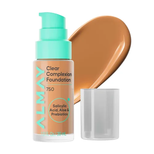 Vista 11 de Almay Clear Complexion - Base de maquillaje para acné con ácido salicílico, cobertura media, acabado mate suave, hipoalergénico, libre de crueldad