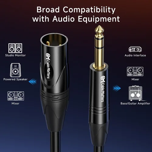 Vista 4 de Cable Matters 6.35mm (1/4") cable TRS a XLR (macho a macho)