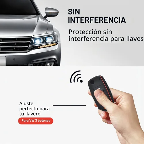 Vista 5 de 2 PIEZAS Funda de Silicona para Llave de Mando a Distancia de 3 Botones, para VW Beetle, Caddy, Eos, Jetta, Golf, Polo, Scirocco, Sharan, Tiguan