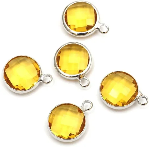 Vista 13 de Adabele Colgante de piedra natal de plata de grado A, 0.236 in, pequeño, 0.315 in y 0.394 in para aretes personalizados, pulseras, collares