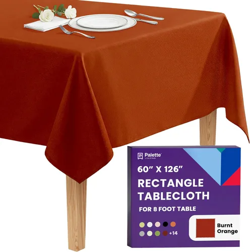 Vista 107 de Gee Di Moda - Mantel rectangular de 60 x 84 pulgadas – Mantel rectangular de poliéster lavable para mesa de 5 pies