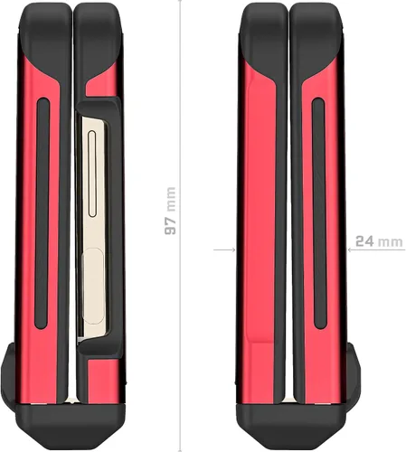 Vista 8 de Funda delgada de aluminio para Galaxy Z Flip 5 - ATOMIC by Ghostek Rojo