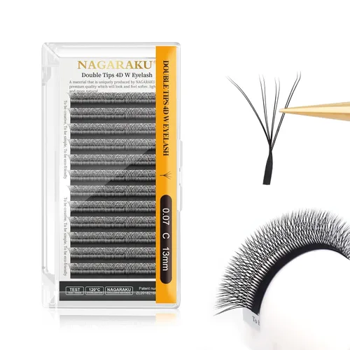Vista 105 de NAGARAKU Extensiones de pestañas prefabricadas en abanico 3D W 0.05 C 0.315 0.05-C 3D W