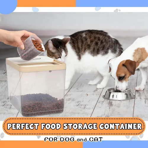 Vista 5 de Teenyyou Paquete de 2 recipientes herméticos de almacenamiento de alimentos para perros, hasta 10 libras, contenedor de alimentos para mascotas