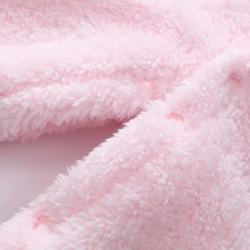 Vista 7 de Mono de invierno con forro polar para bebé y niña, cálido y suave con capucha para bebé