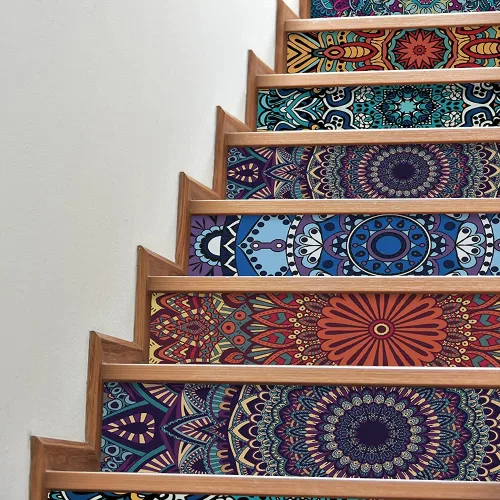 Vista 10 de funlife 7 calcomanías autoadhesivas de papel de contacto para escaleras, calcomanías autoadhesivas para escalones, decoración de oficina en casa
