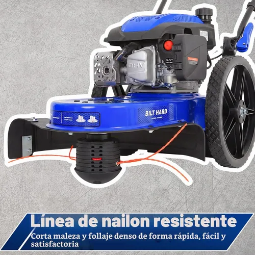 Vista 4 de BILT HARD Cortadora de malas hierbas de empuje, cortacésped de 170cc de 4 ciclos a gas, diámetro de corte de 22 pulgadas, comedor de malas hierbas a