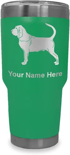Vista 29 de LaserGram Vaso aislado al vacío de 20 onzas, perro sabueso, grabado personalizado incluido (negro)