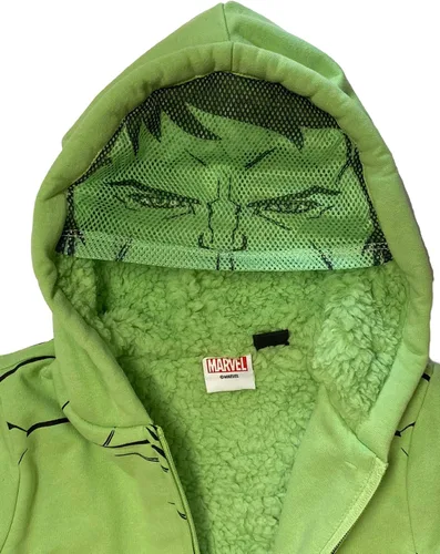 Vista 3 de Marvel The Incredible Hulk - Sudadera con capucha de forro polar Sherpa para niños