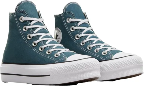 Vista 3 de Converse - Chuck Taylor All Star Tenis de mujer altos de plataforma con diseño de leopardo, Verde profundo