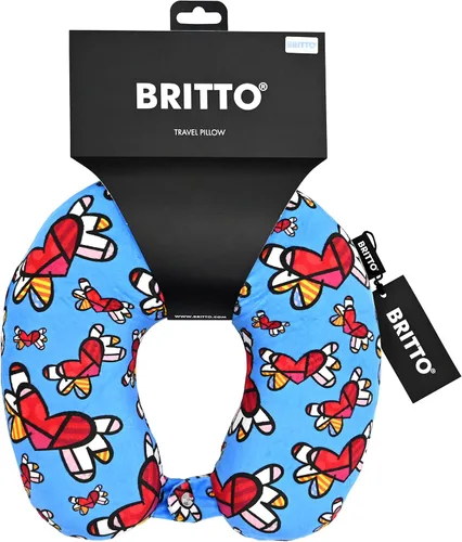 Vista 2 de BRITTO Romero - Almohada de cuello de espuma viscoelástica de viaje - corazones voladores