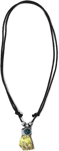 Vista 2 de Mia Jewel Shop Collar ajustable de crisocolla de metal plateado y curativo natural, con dije de cristal curativo, joyería hecha a mano para mujer