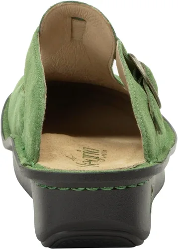 Vista 3 de Alegria by PG Lite Alegria - Zuecos clásicos de cuero para mujer, 15 años de aniversario, color verde oliva, talla 7-7.5 de ancho de EE.UU, Verde