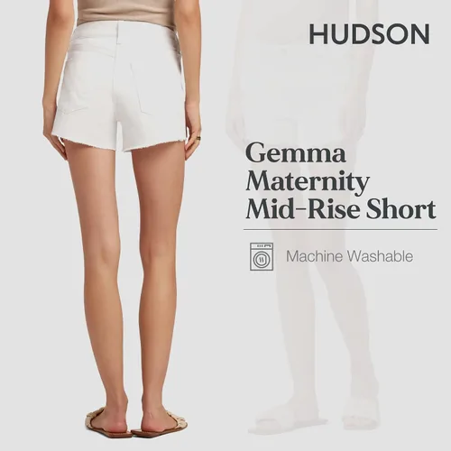 Vista 4 de HUDSON Women's Gemma Maternity, Cut Off Jean Short