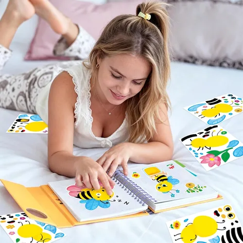 Vista 7 de Haz tu propia abeja de miel, paquete de 36 calcomanías para primavera y verano, hazlo tú mismo para abejas, minas, abejorros, regalos de fiesta