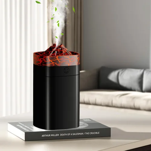 Vista 9 de Humidificador pequeño portátil, humidificador de niebla fría de 13.5 fl oz para dormitorio, humidificador de escritorio alimentado por USB con luz