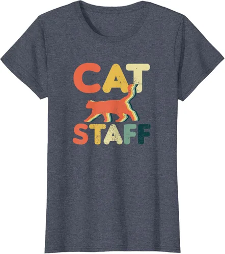 Vista 38 de Cat Servant Design Vintage Retro Staff Gift T-Shirt for Men Women