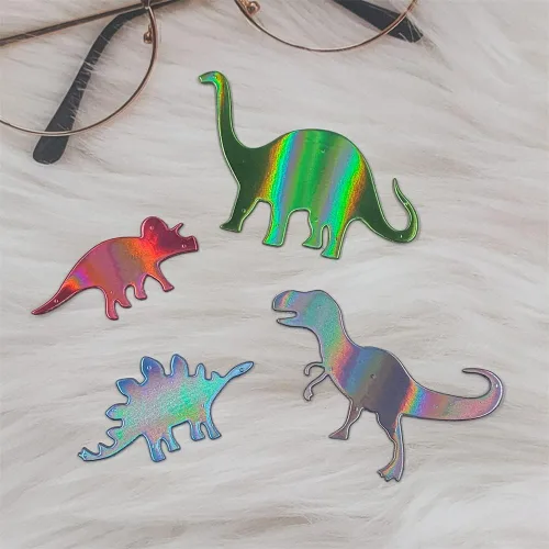 Vista 4 de 5 piezas de metal troquelados de dinosaurio de Pascua, troqueles de animales de dragón, plantillas de molde de plantillas para manualidades