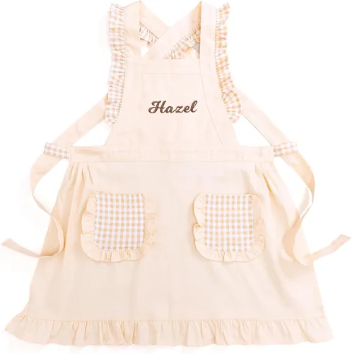 Vista 12 de MT WORLD Delantal para Niñas Pequeñas Delantales de Chef Personalizados para Niños con Nombre Delantales con Volantes para Niñas Pequeñas Vestido