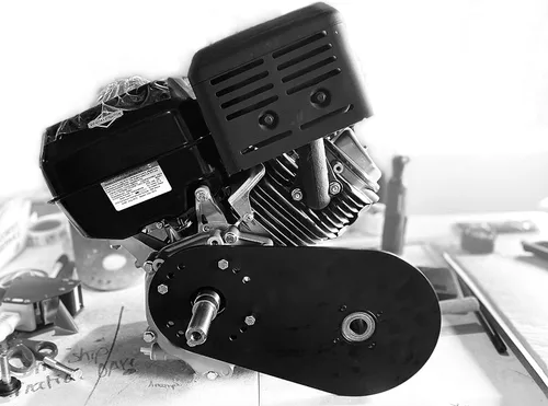 Vista 5 de Kit de convertidor de par Go Kart serie 40 – Placa trasera de montaje atornillable, conductor de 1", polea accionada, correa, accesorios de montaje