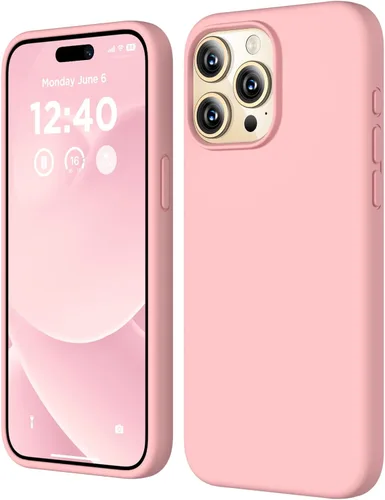 Vista 26 de Funda compatible con iPhone 15 Pro, funda de silicona líquida, funda protectora de cuerpo completo a prueba de golpes, funda delgada para teléfono