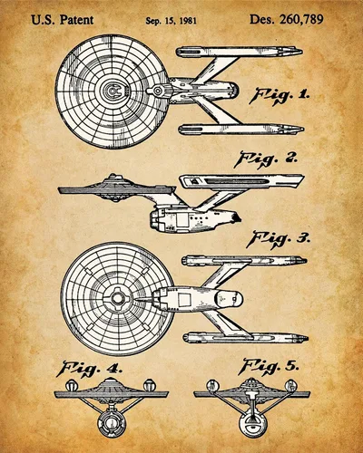 Vista 3 de Star Trek Original USS Enterprise - Juego de cuatro fotos (8 x 10) sin marco, hace una gran decoración de cueva de hombre y regalo por menos de $20