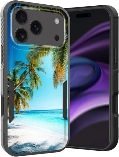 Vista 234 de Funda para iPhone Air, doble capa híbrida resistente resistente a prueba de golpes de policarbonato duro + funda protectora de silicona suave