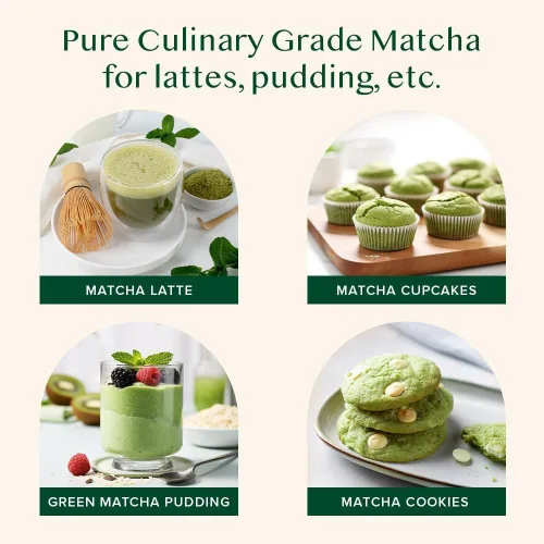 Vista 8 de VAHDAM, Té matcha japonés en polvo (50 tazas, 3.53 onzas) procedente de Japón Auténtico polvo de té verde matcha japonés Matcha culinaria