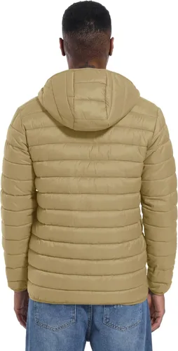 Vista 3 de MAGCOMSEN Chaqueta acolchada ligera con capucha para hombre, con cremallera completa, resistente al agua, acolchada, con forro