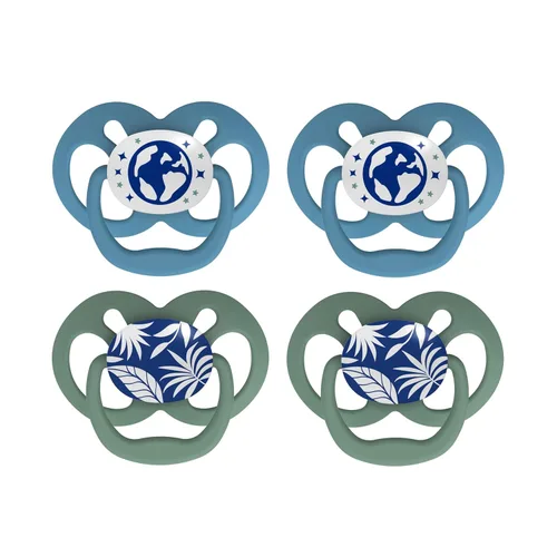 Vista 10 de Dr. Brown's Advantage Glow-in-the-Dark Baby Pacifier, Fully Symmetrical Soother with Soft Silicone Bulb, Blue Nature, 6-18m, BPA Free, 2 Pack