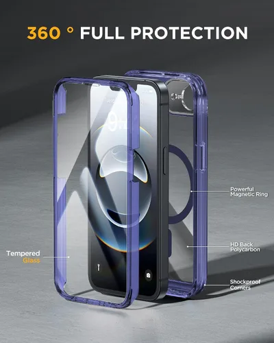 Vista 426 de Miracase Serie de vidrio para iPhone 11 de 6.1 pulgadas, funda protectora de cuerpo completo resistente mejorada con protector de pantalla de vidrio