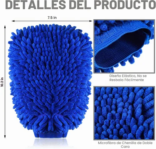Vista 2 de Riakrum - 12 guantes de lavado de automóvil, guantes de microfibra de chenilla para lavado de autos, sin arañazos, guantes impermeables