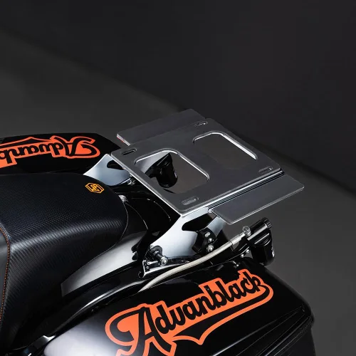 Vista 4 de Moto Onfire US Stock Denim/negro mate, paquete turístico de maquinilla de afeitar, montaje Tour Pak desmontable para 2009-2020, H-D Touring, Street
