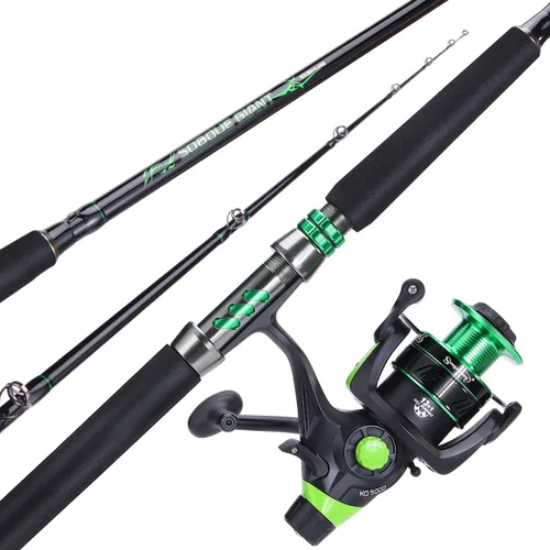 Vista 2 de Sougayilang Catfish & Inshore Spinning Combo – 30LB Drag, 4.7:1, 13+1 Bearings, 2-Piece Medium Heavy Rod for Catfish, Striper, Redfish, Carp