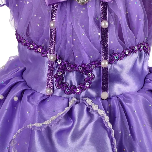 Vista 5 de Lito Angels Disfraz de princesa para niñas vestido de fiesta de lujo morado con accesorios