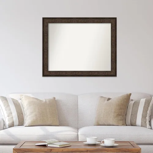 Vista 537 de Amanti Art Espejo de pared personalizado no biselado (25 x 25 pulgadas), marco de bronce acentuado, varios tamaños personalizados, espejo de baño