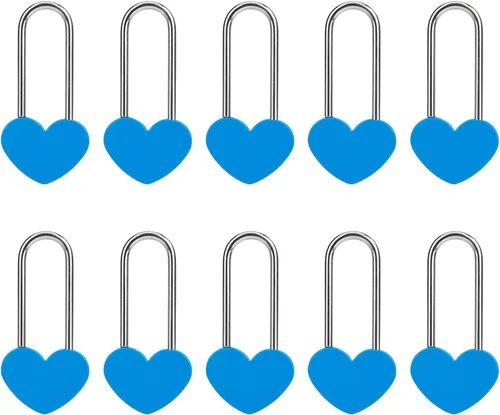 Vista 27 de Candado de amor VeYocilk de 3.5" 50mm en forma de corazón, candado de corazón negro para deseos de amor, ideal para bodas, San Valentín