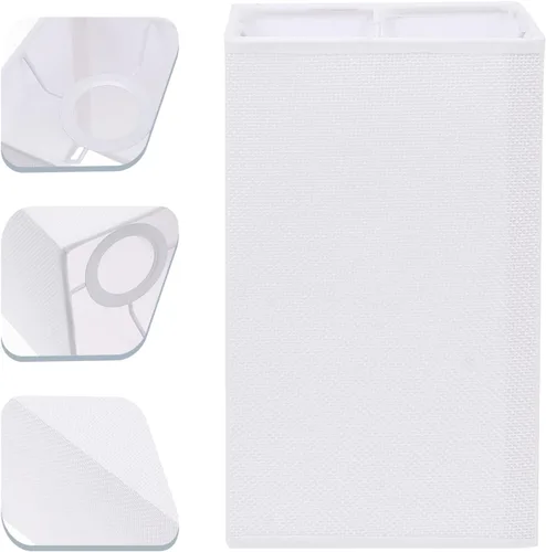 Vista 7 de E27 Lámpara de tela cuadrada blanca de .8 pulgadas cubierta de luz para lámpara de mesa Accesorios de iluminación de pared y techo